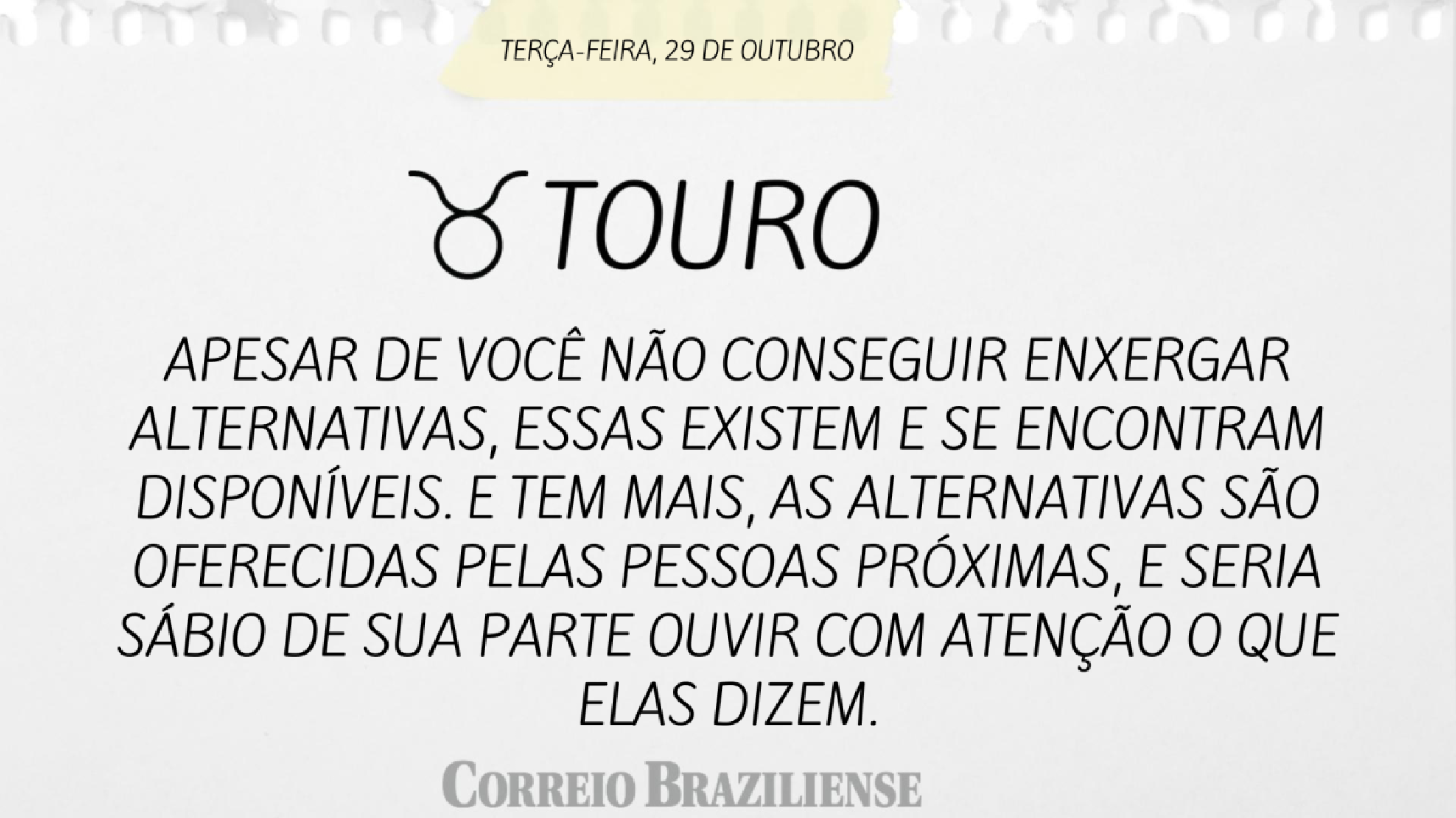 TOURO | 29 DE OUTUBRO