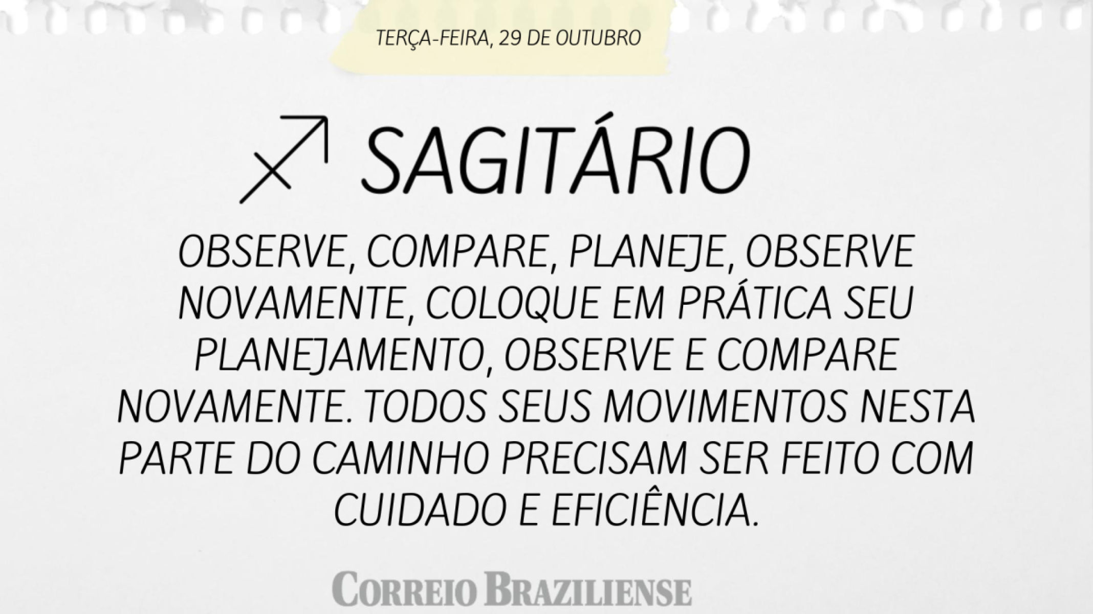 SAGITÁRIO | 29 DE OUTUBRO