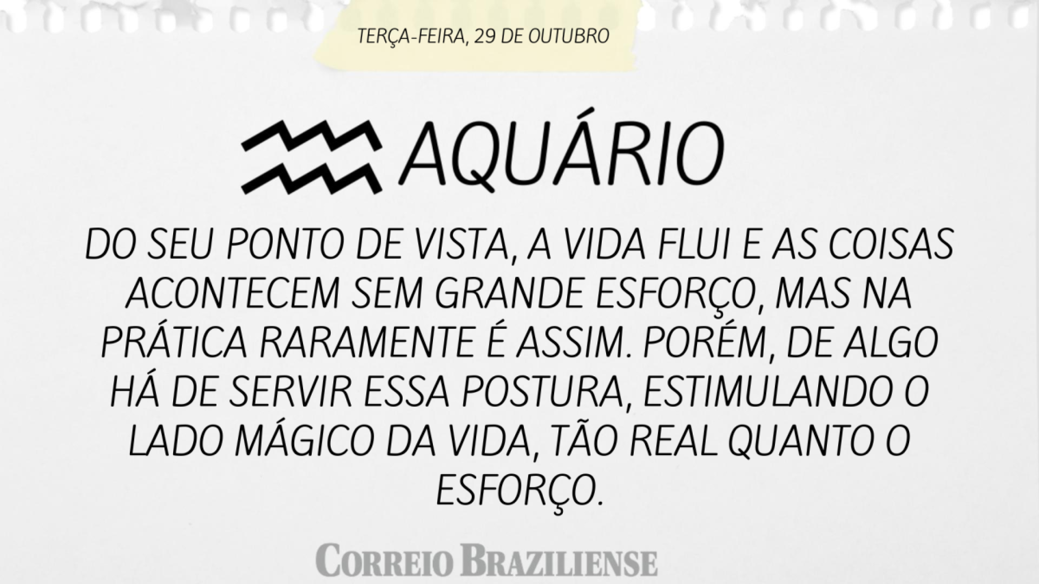 AQUÁRIO | 29 DE OUTUBRO