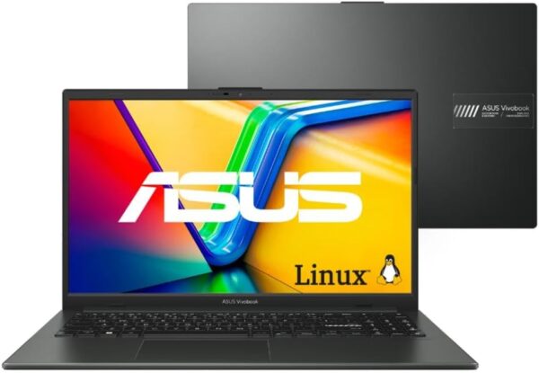 Notebook ASUS VivoBook Go 15, AMD RYZEN 3 7320U, 4 GB, 128 GB SSD, KeepOS, Tela 15,6" FHD, Preto Misto - E1504FA-NJ1291