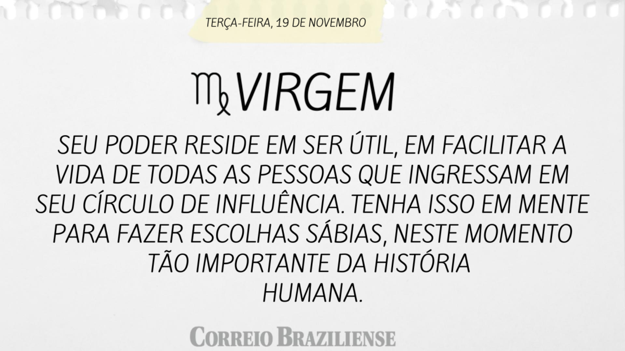 VIRGEM (nascimento entre 23/8 a 22/9) 