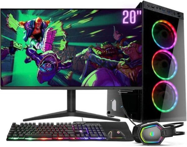 Computador Gamer Completo RGB Intel Core i5 8GB SSD 480GB Kit Gamer com Headset Monitor 20" Windows 10 3green Premium