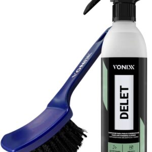 Delet 500ml Vonixx Limpa Pneu Borracha Plástico Limpador Spray + Escova para Limpeza de Pneus