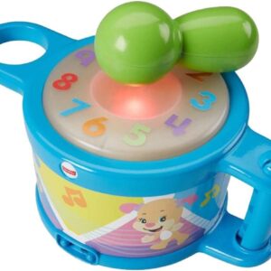 Fisher-Price Aprender e Brincar, Tambor com Música e Efeito Sonoro, 2 Modos de Tocar, Brinquedo para bebês a partir de 6 meses