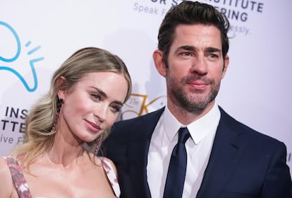 Emily Blunt e John Krasinski em uma festa de gala em Nova York em setembro de 2024.