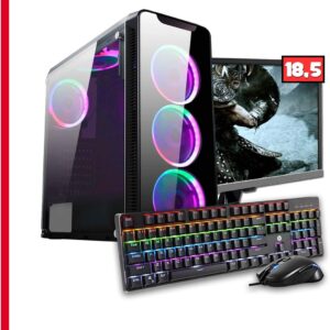 PC Gamer Completo Intel Core i3 10ª Geração, 16GB RAM DDR4, SSD 512GB, RX 550 4GB, Gabinete com LED, Monitor 18,5", WiFi, Headset, Teclado e Mouse GAMER