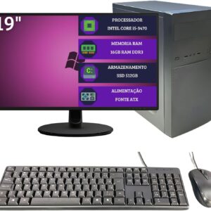 PC OFFICE DreamComputers COMPLETO Intel Core i5, 16GB, SSD 512GB, Monitor 19"