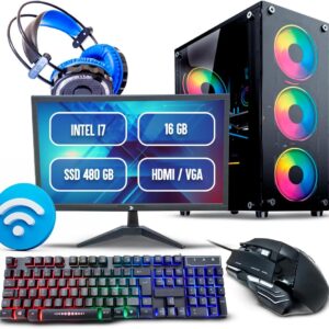 Pc Gamer Completo I7 3.4GHz 16gb Ssd 480gb 500W Monitor 19