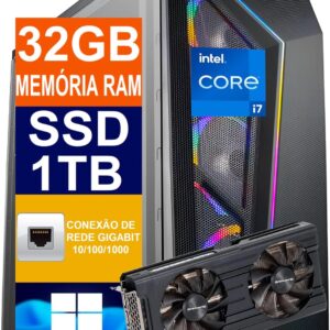 Pc Gamer Cpu Intel Core I7 10700F / SSD 1TB M.2 NVMe / 32GB Memória Ram DDR4 3200Mhz / Rtx 3060 12GB Nvidia GeForce/Fonte 700W 80 Plus PFC Ativo - Windows 11