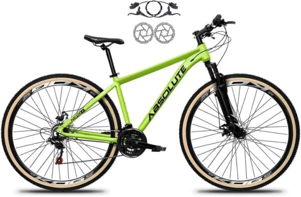 Bicicleta Aro 29 Absolute Nero 5 Alumínio 24v Freio a Disco Hidráulico(óleo) Garfo Suspensão Pneus com Faixa