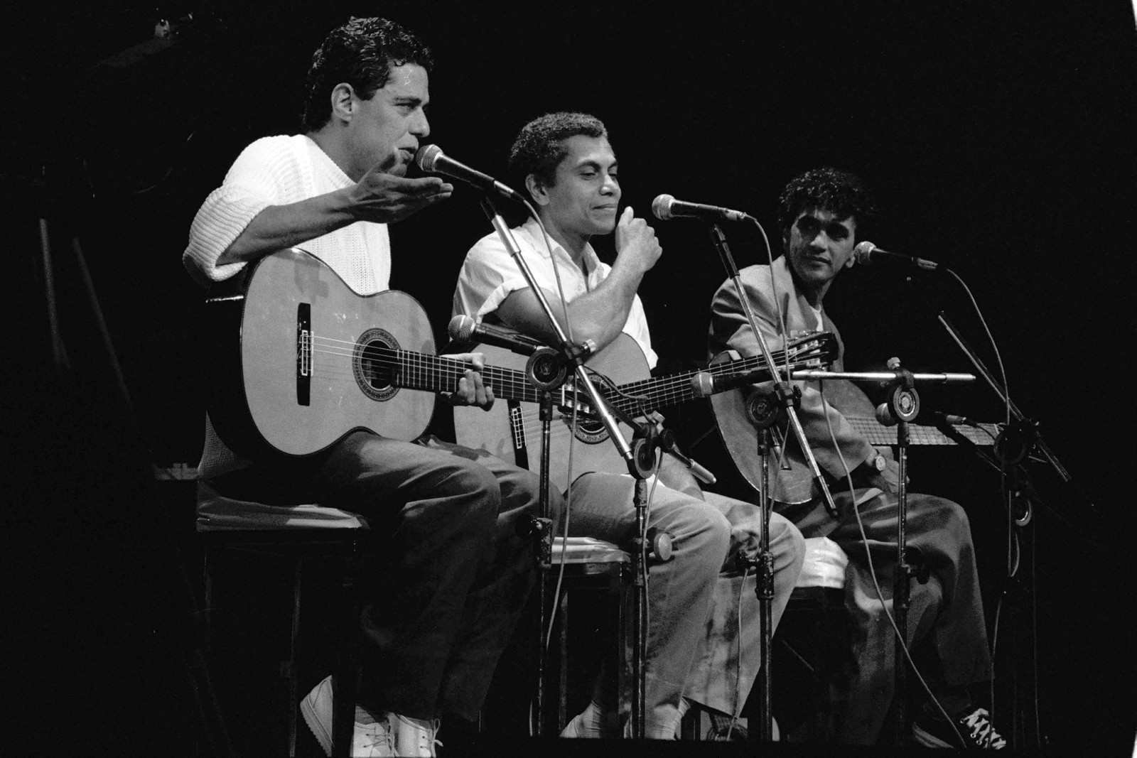 Chico Buarque, Paulinho da Viola e Caetano Veloso  — Foto: Athayde dos Santos / Agência O Globo 