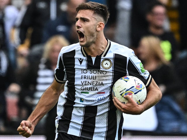Lorenzo Lucca da Udinese em 28 de setembro de 2024