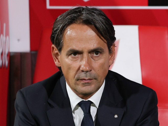 A técnica do Inter de Milão, Simone Inzaghi, fotografada em 15 de setembro de 2024