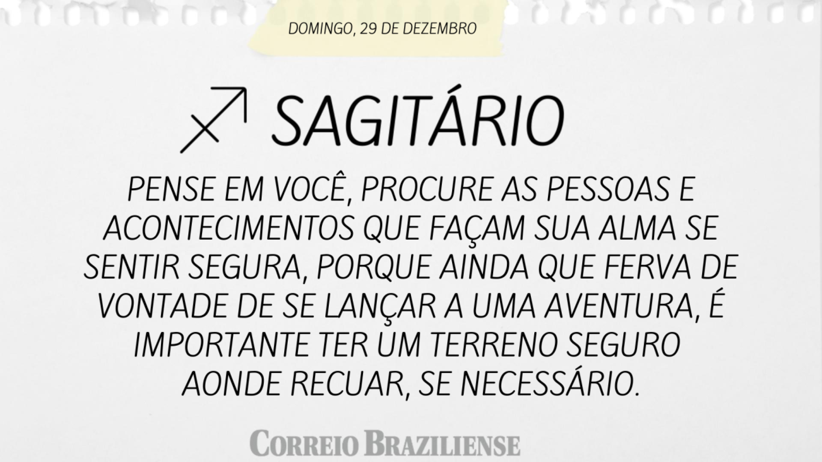 SAGITÁRIO | 29 DE DEZEMBRO