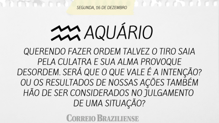 AQUÁRIO | 16 DE DEZEMBRO