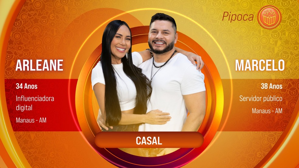 Veja a lista de todos os participantes da edição 8 Arlene e Marcelo: casal no BBB 25 — Foto: TV Globo