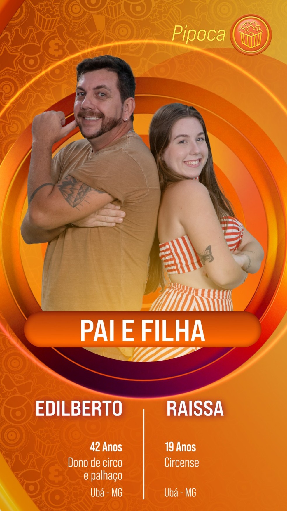 Veja a lista de todos os participantes da edição 1 Edilberto e Raissa: pai e filha no BBB 25 — Foto: TV Globo