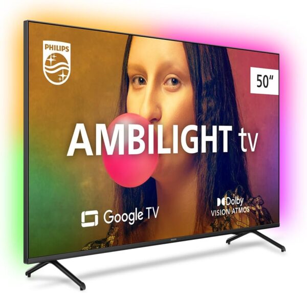 Smart TV Philips Ambilight 50" 4K 50PUG7908/78, Google TV, Comando de Voz, Dolby Vision/Atmos, VRR/ALLM, Bluetooth - Image 3