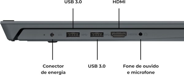 Notebook Positivo Vision C15 Lumina Bar Celeron, 8GB 128GB eMMC, Tela 15 polegadas HD Antirreflexo, Linux, Tecla Link, Cinza - 2 ANOS DE GARANTIA - Image 5