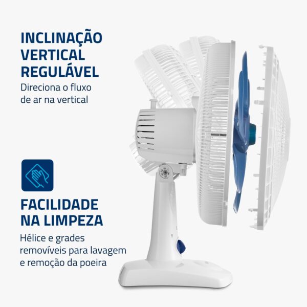 Ventilador de Mesa MONDIAL 127V, 30cm, 6 pás, Super Power - VSP-30-W - Image 5