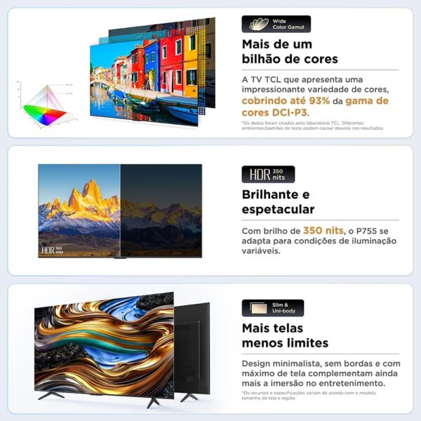 TCL LED SMART TV 50” P755 4K UHD GOOGLE TV - Image 3