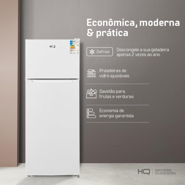 Geladeira Refrigerador HQ Defrost 230 Litros Branco HQ-230RDF (127V) - Image 6