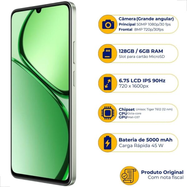 Celular Realme C63 128gb Dual Sim 6gb Smartphone Original Verde - Image 2