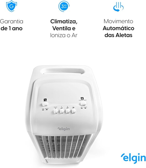 Climatizador de Ar Portátil Smart 3 em 1, Elgin, Branco, 3.5 Litros 110V - Climatiza, ventila e ioniza o ar - Image 3