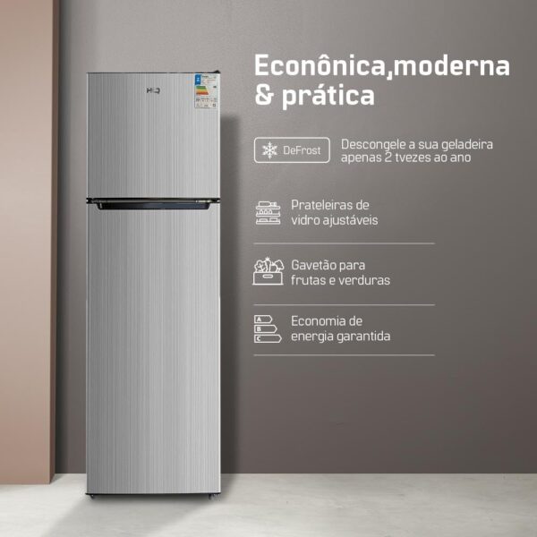 Geladeira Refrigerador HQ Defrost 290 Litros Cinza HQ-290RDF 127V - Image 7