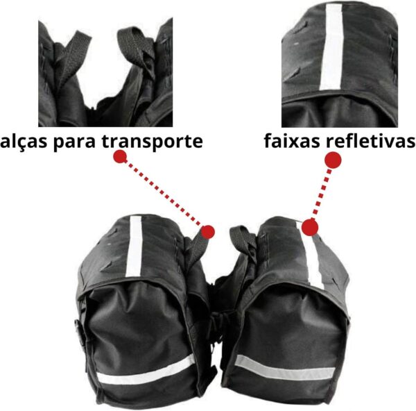 Bolsa Alforge Lateral 60l Novo Para Moto + Capa Chuva - Image 4