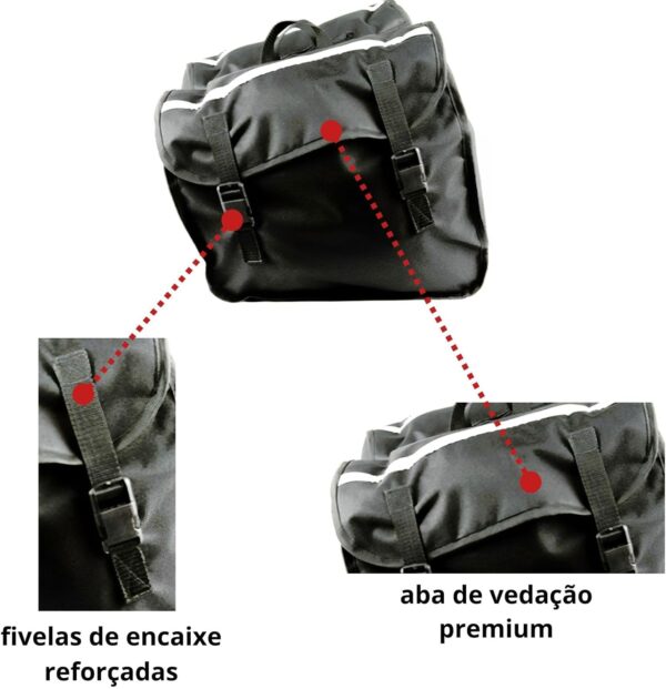 Bolsa Alforge Lateral 60l Novo Para Moto + Capa Chuva - Image 5