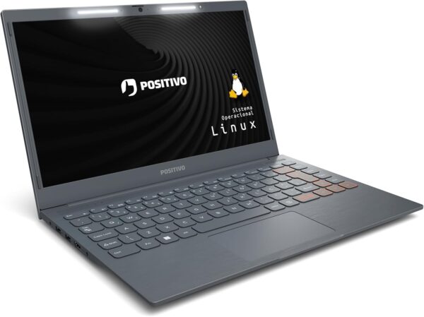 Notebook Positivo Vision C14 Lumina BAR Celeron, 8GB 128GB eMMC, Tela 14 Polegadas HD Antirreflexo, Linux, Tecla Link - Cinza - Image 6