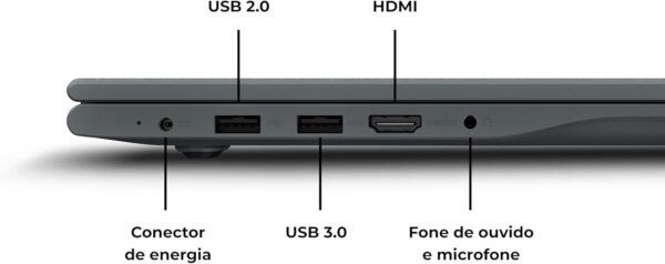 Notebook Positivo Vision C14 Lumina BAR Celeron, 8GB 128GB eMMC, Tela 14 Polegadas HD Antirreflexo, Linux, Tecla Link - Cinza - Image 7