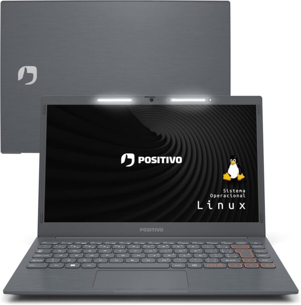 Notebook Positivo Vision C14 Lumina BAR Celeron, 8GB 128GB eMMC, Tela 14 Polegadas HD Antirreflexo, Linux, Tecla Link - Cinza - Image 13