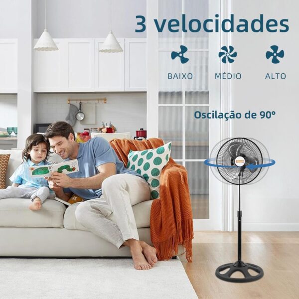 BEMMY Ventilador de Coluna 3 em 1, 28cm 127V 3 velocidades Ventilador Pequeno,Ventiladores com Pedestal - Image 3