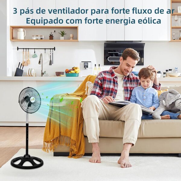 BEMMY Ventilador de Coluna 3 em 1, 28cm 127V 3 velocidades Ventilador Pequeno,Ventiladores com Pedestal - Image 5