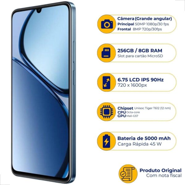 Celular Realme C63 256gb Dual Sim 8gb Smartphone Original Azul - Image 2