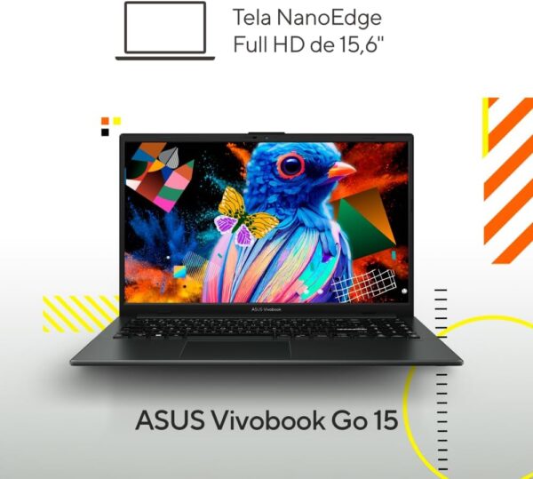 Notebook ASUS Vivobook Go 15 E1504FA AMD Ryzen 5 7520U 8GB Ram 1TB SSD Linux KeepOS Tela 15,6"" FHD Black - NJ1289 - Image 5