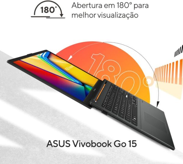 Notebook ASUS Vivobook Go 15 E1504FA AMD Ryzen 5 7520U 8GB Ram 1TB SSD Linux KeepOS Tela 15,6"" FHD Black - NJ1289 - Image 6