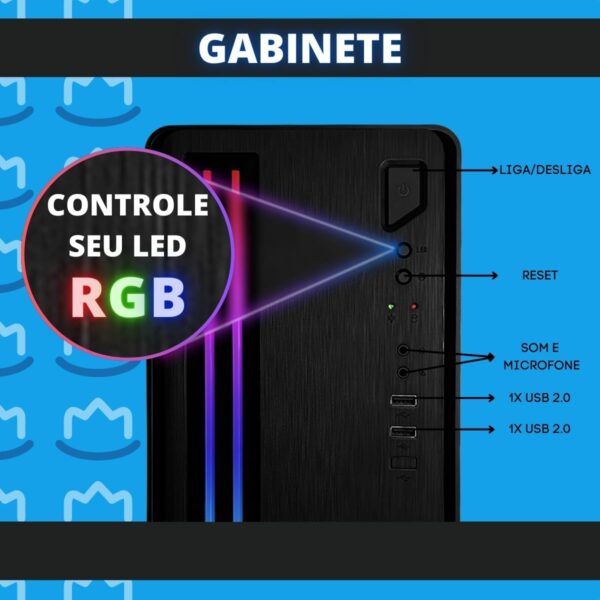 Computador Gamer Completo Xblue TECH Intel Core I5 8gb Ram Ssd 120gb Placa De Vídeo Gt730 4gb Com Monitor 20" e Kit Gamer Headset Teclado Mouse Pad Gabinete Rgb (Desktop 1) - Image 4