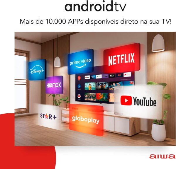 Smart TV Aiwa 32”, Android, HD, Borda Ultrafina, HDR10, Dolby Áudio - AWS-TV-32-BL-02-A - Image 5