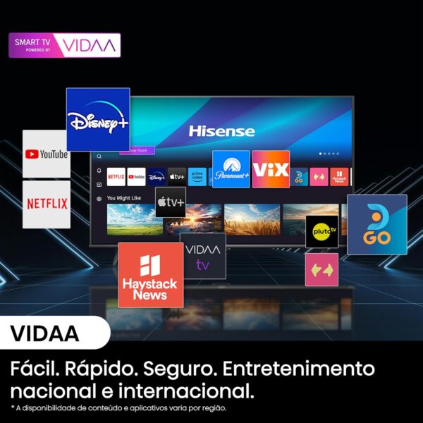 Hisense Smart TV UHD 4K DLED 58" Polegadas 58A6K com HDR10+ Dolby Vision Game Mode Controle por Voz Alexa Built-In AirPlay - Image 11