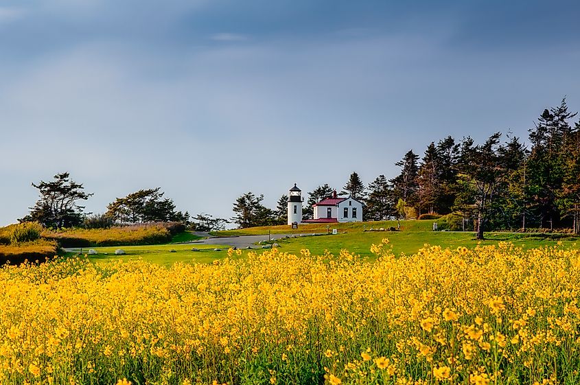 Lighthouse da Cabeça do Almirantado em Coupeville, Washington.