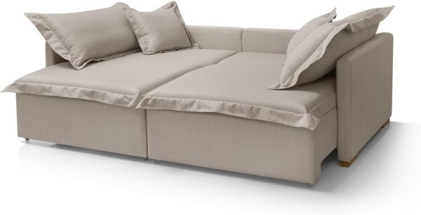 Sofá Cama Portinari 2 Lugares Retrátil 184 Cm Cinza Claro - Image 5