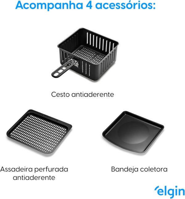 Fritadeira Forno Oven Fry 4 em 1 Elgin 12 Litros 220V - Assa, Frita sem óleo, Desidrata e Reaquece - Airfryer - Image 9