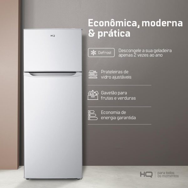 Geladeira Refrigerador HQ Defrost 230 Litros Branco HQ-230RDF 220V - Image 7