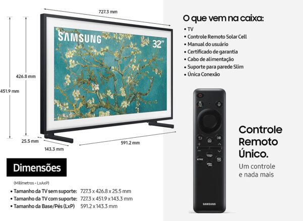 Samsung Smart TV QLED 32" Full HD QN32LS03C - Gaming Hub, Tela Matte, Modo Arte, Suporte de parede incluso - Image 10