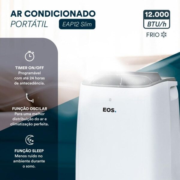 Ar-condicionado Portátil 12000 Btus Eos Slim Eap12f 220v - Image 9