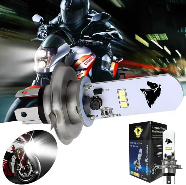 Lampada Led Xenon H4 Moto 8000k Cavalinho Cg 125 150 160 Start Fan Titan Fazer Twister 250 Xre - Image 4