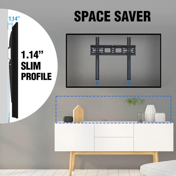 ELG, N01V4, Suporte Fixo de Parede para TVs de 32" a 77", Compatível com TVs Curvas e Planas, Feito em Aço Carbono, Suporta Até 50kg, Preto - Image 6